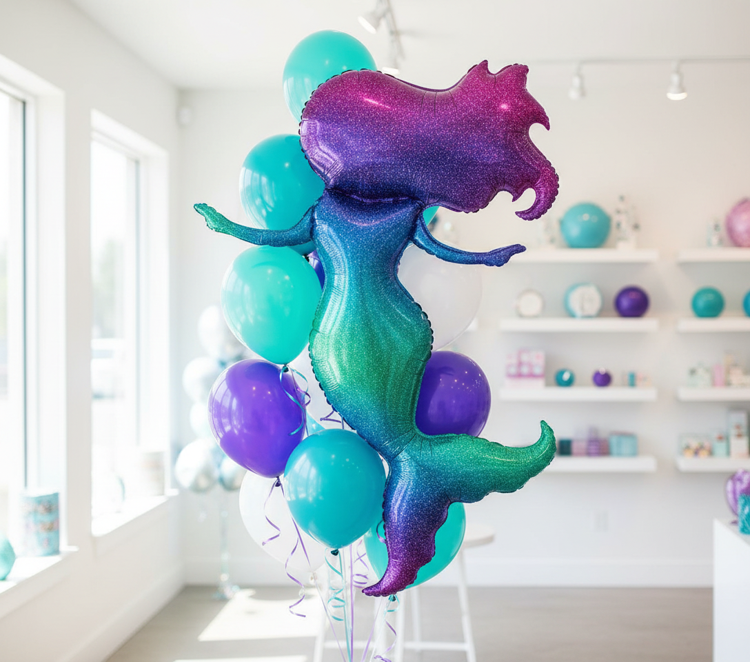 Sparkly Mermaid Balloon Bouquet in Bright Shop
