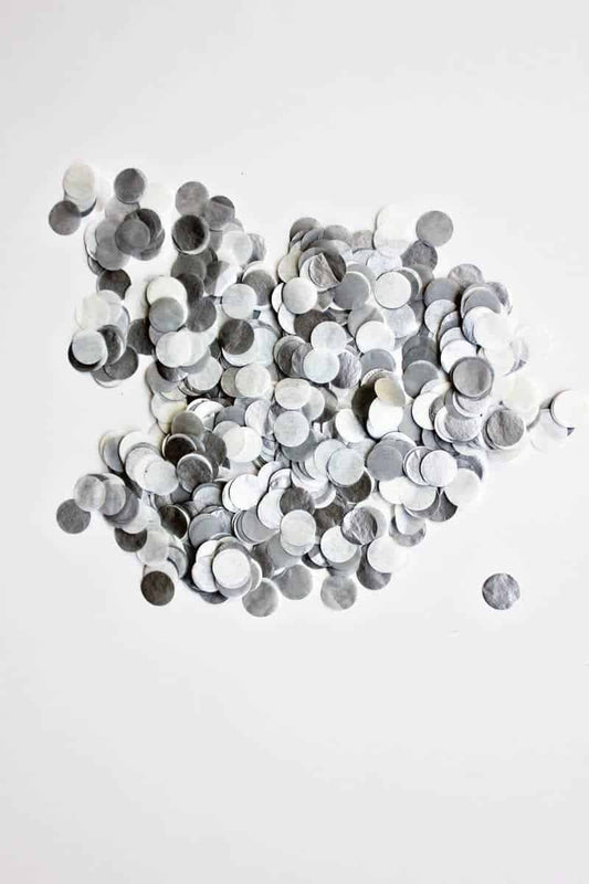Sterling Silver Confetti that is perfect for a platinum wedding accent or for confetti balloons