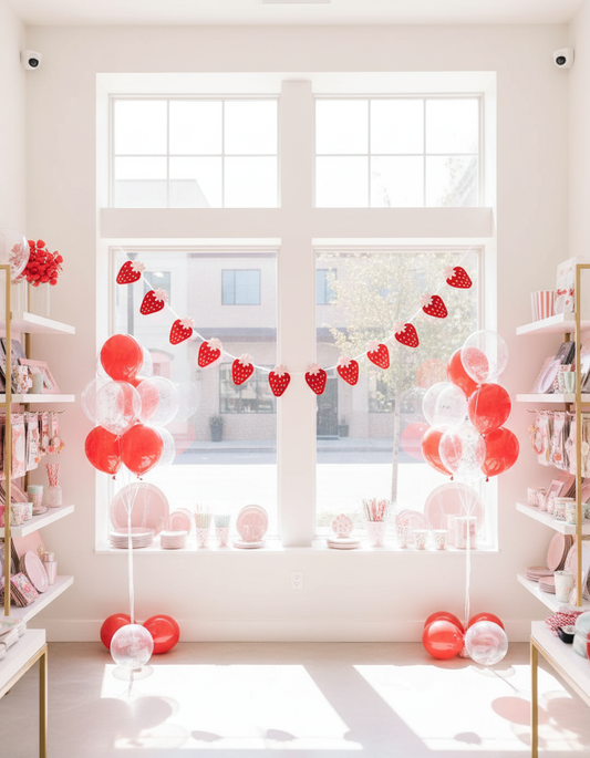 Strawberry Banner Strung Naturally in Party Shop