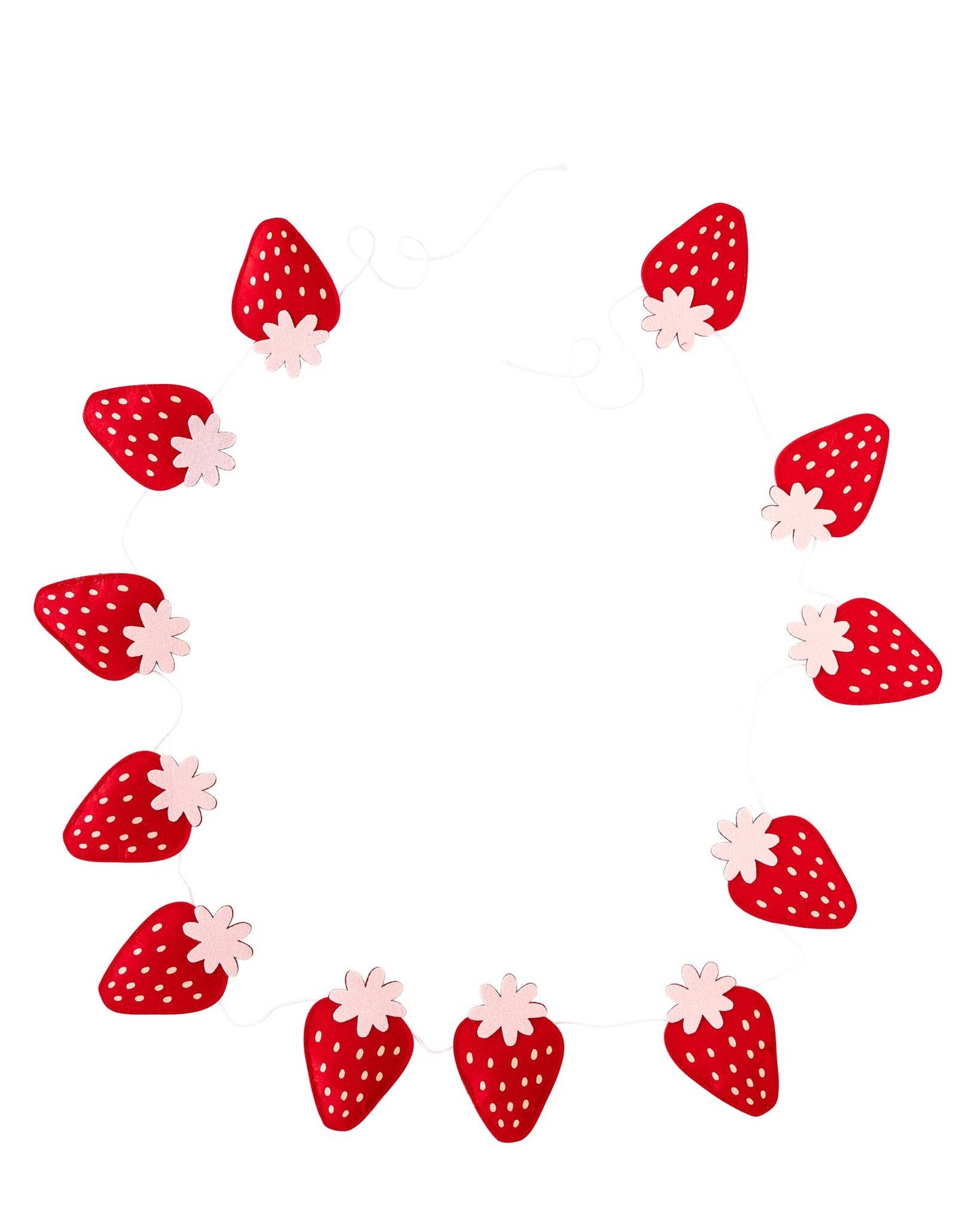 Puffy Felt Strawberry Banner - 6ft Valentine's Day Party Decoration