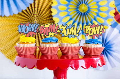 Super Hero Party Cupcake Toppers