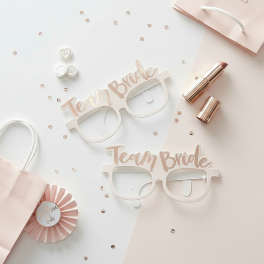 Team Bride Glasses Overhead View