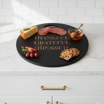 Thankful Grateful Blessed Board Overhead View