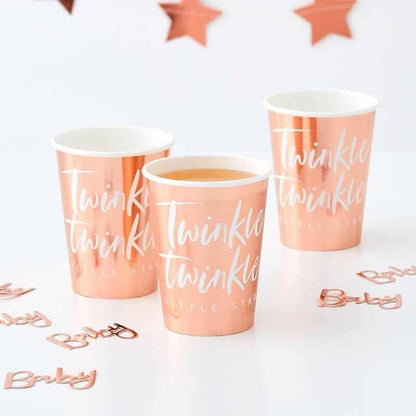 Twinkle Twinkle Little Star Rose Gold Party Cups
