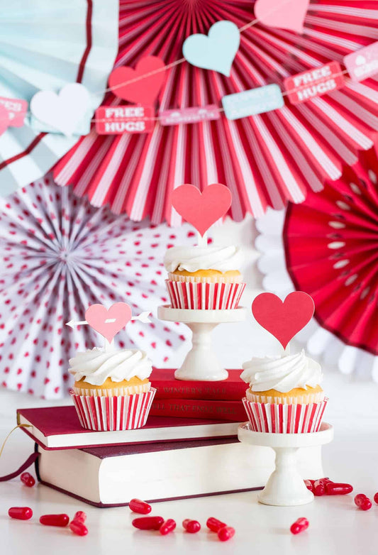 Valentine's Day Cupcake Toppers & Liners
