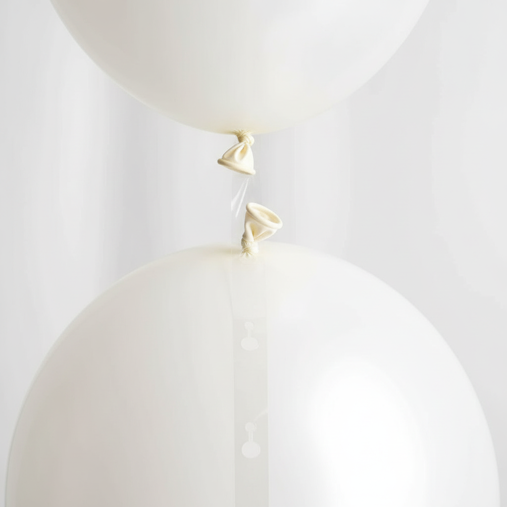 White Balloons on Garland Tape