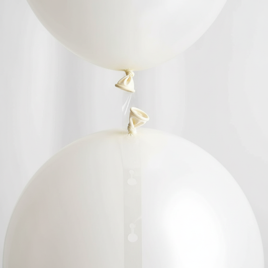 White Balloons on Garland Tape