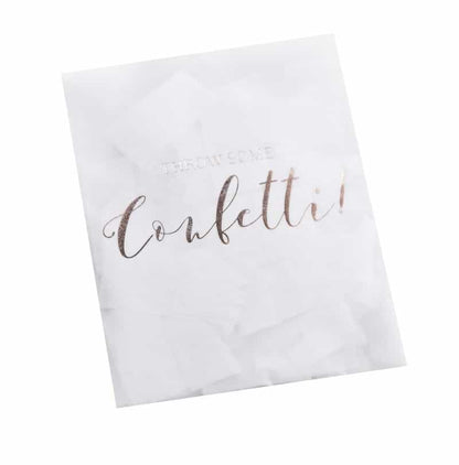 White Confetti Toss and Envelopes