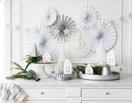 White Paper Houses on Counter