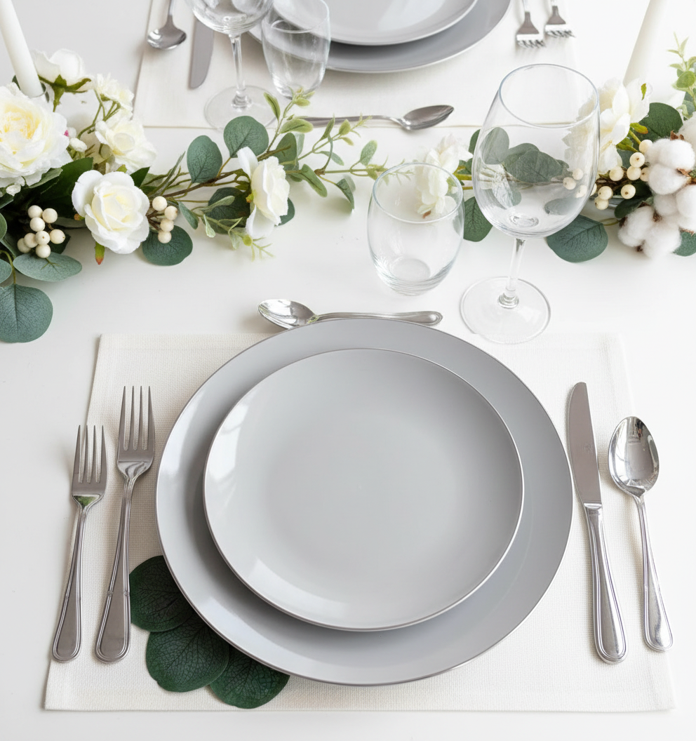 Winter wedding table setting