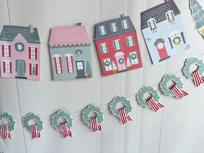 Winter Houses and Wreaths Banners