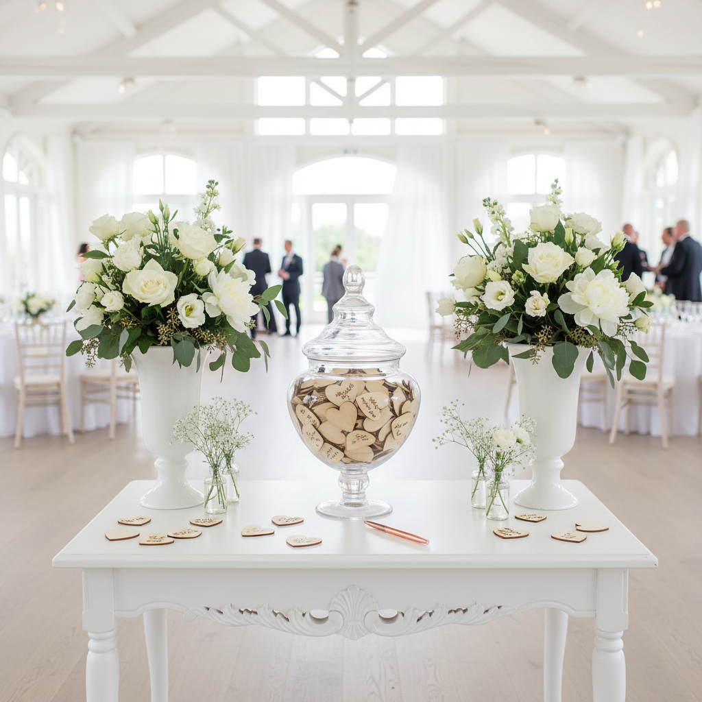 Wooden Heart Guest Book Station