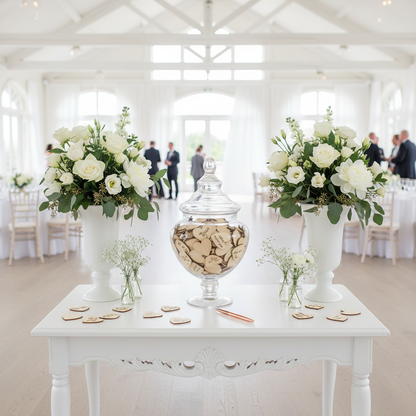 Wooden Heart Guest Book Station
