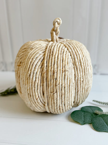 Large Round Woven Pumpkin