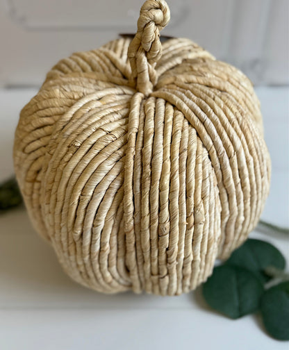 Large Round Woven Pumpkin