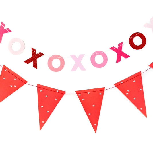 XOXO Banner and Valentine's Day Pennant Banner