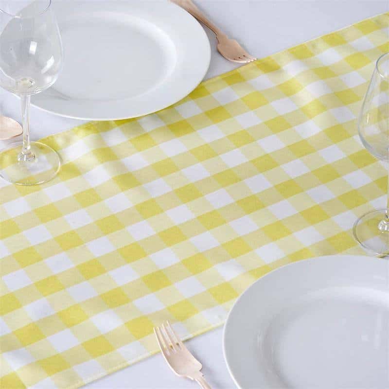 Yellow Gingham Table Runner